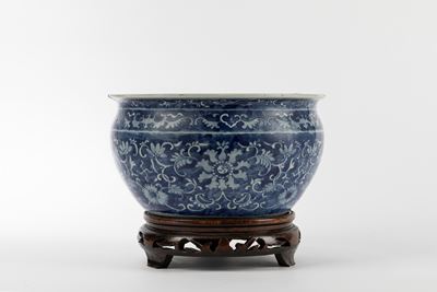 Cachepot in Porcellana Bianca e Blu