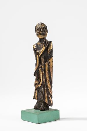 Scultura in bronzo raffigurante Sennin