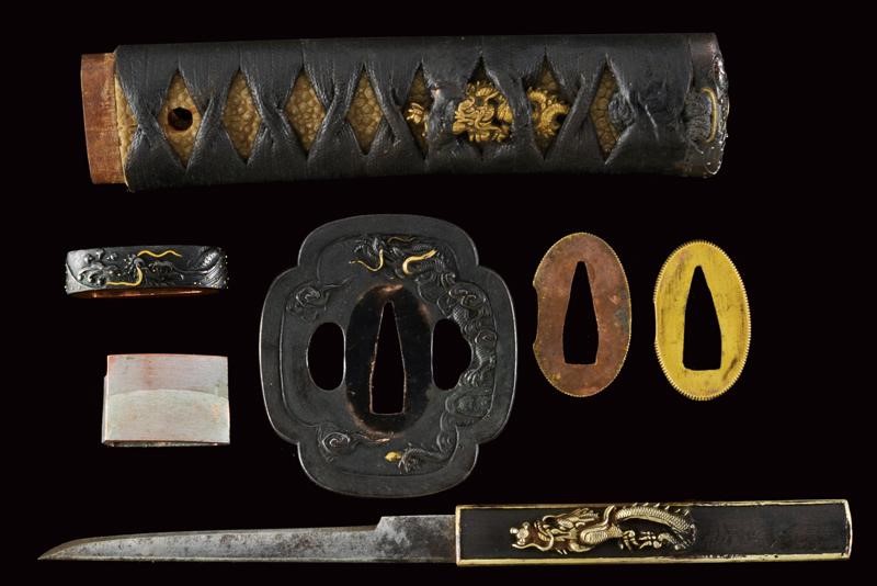 Bellissimo Wakizashi in Koshirae Coevo, Mei: Sakuyo Bakka-shi Hosokawa Masamori Koku-in