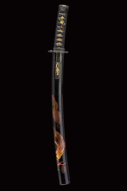 Bellissimo Wakizashi in Koshirae Coevo, Mei: Sakuyo Bakka-shi Hosokawa Masamori Koku-in