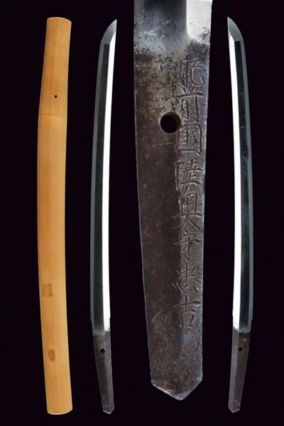 Wakizashi in Shirasaya, Mei: Hizen Kuni Ju Mustu No Kami Tadayoshi