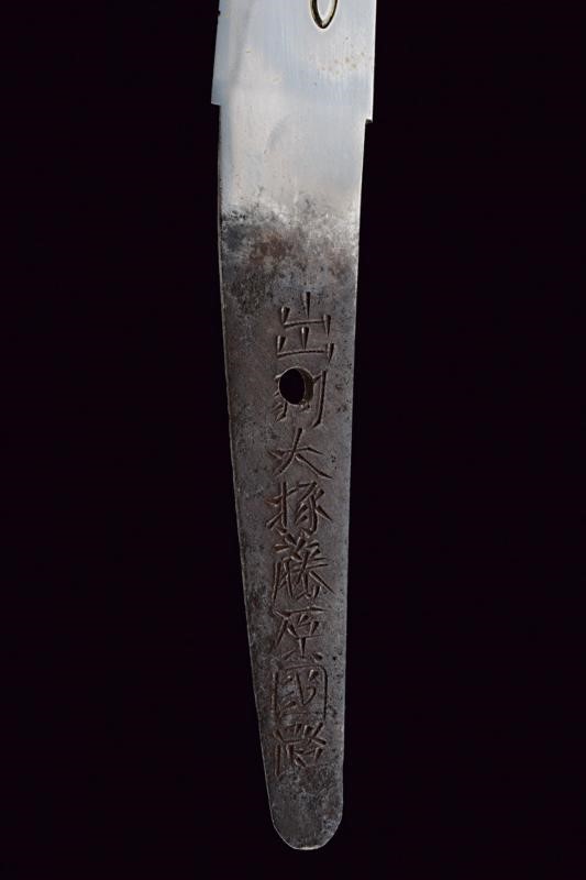 Wakizashi in Shirasaya, Mei: Dewa Daijo Fujiwara Kunimichi