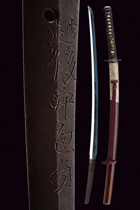 An elegant katana in koshirae, mei: Echigo no Kami Kanesada Edo Period ...