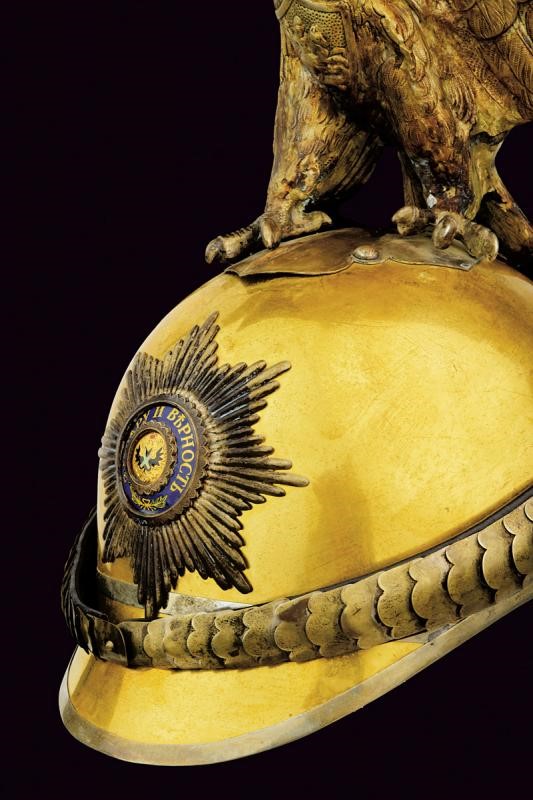 Elmo da Parata per Ufficiale del Reggimento "garde Du Corps", Epoca Zar Nicola II