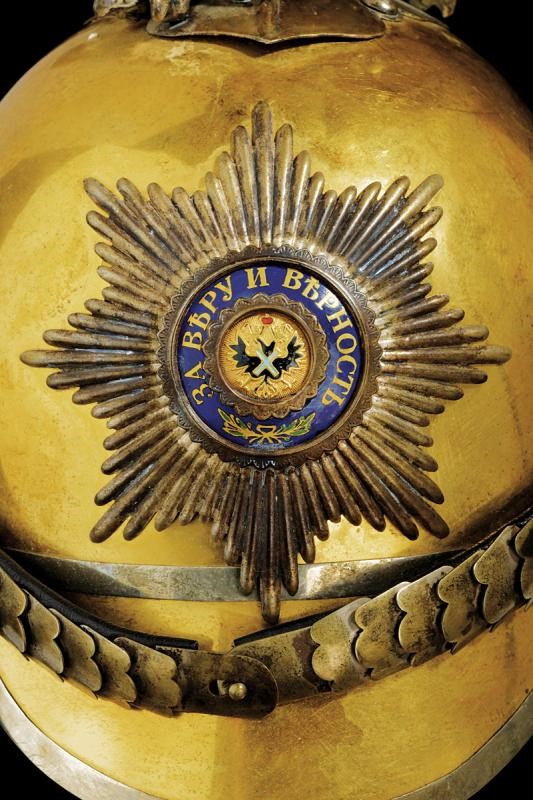 Elmo da Parata per Ufficiale del Reggimento "garde Du Corps", Epoca Zar Nicola II
