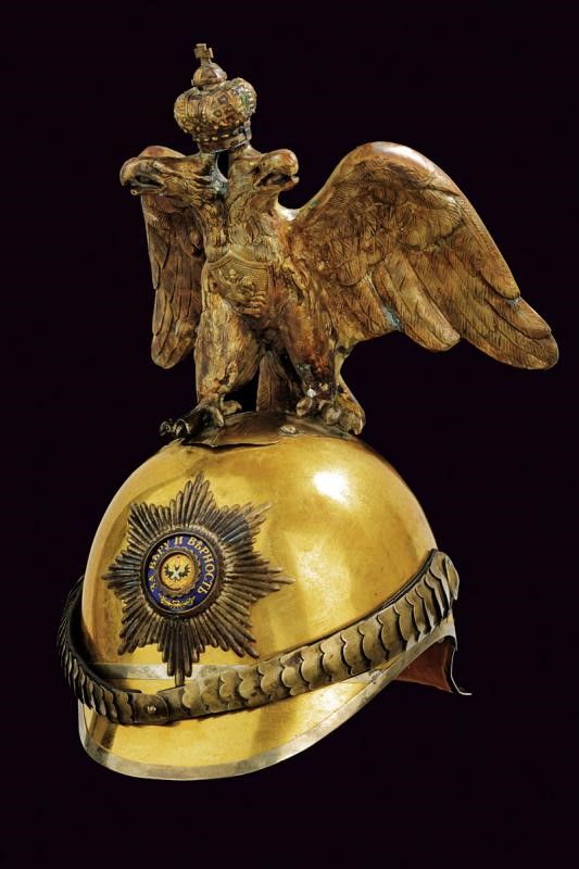 Elmo da Parata per Ufficiale del Reggimento "garde Du Corps", Epoca Zar Nicola II