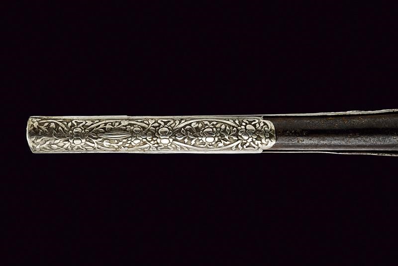 Pistola alla Morlacca a Pietra Focaia con Fornimenti in Argento