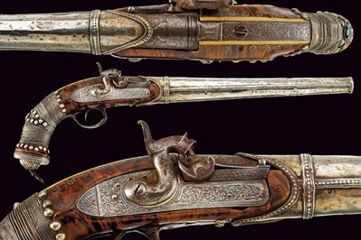 Interessante Pistola Ridotta a Luminello della Guardia di un Sultano