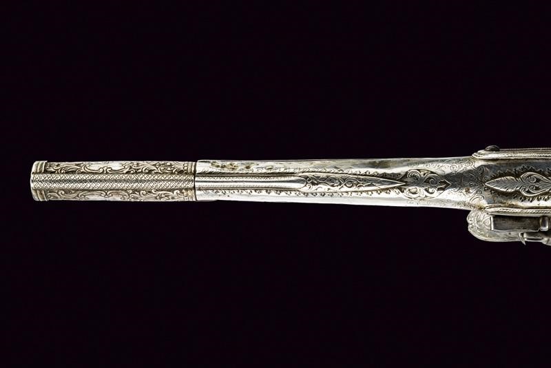 Rara Pistola a Pietra Focaia in Argento