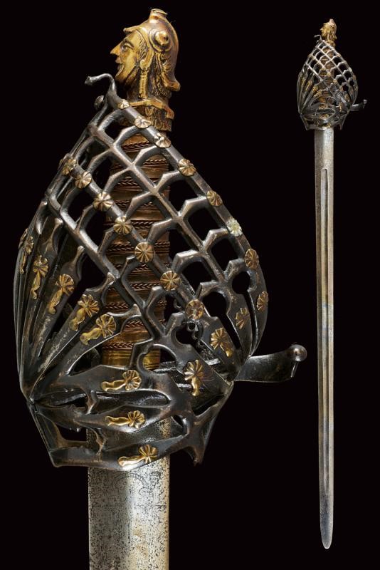 A Beautiful Basket Hilted Schiavona Sword For An Officer 1713 Rare