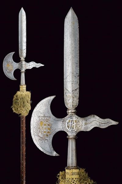 Rara Alabarda Incisa con Monogramma di Federico Augusto i