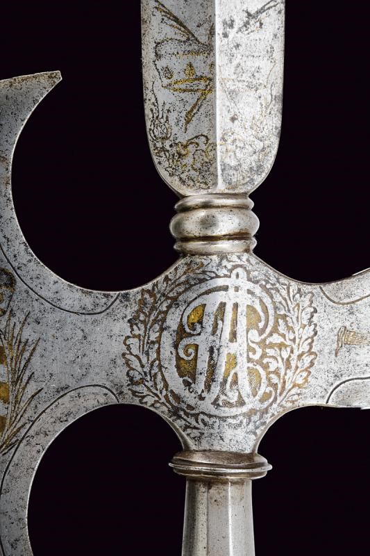 Rara Alabarda Incisa con Monogramma di Federico Augusto i