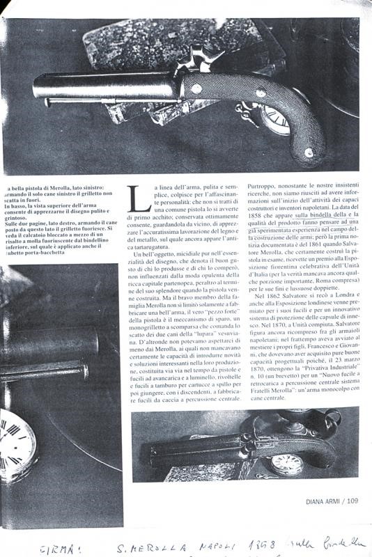 Elegante Pistola a Luminello a Due Canne di S. Merolla