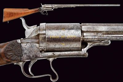 Raro Fucile Revolver a Percussione Centrale Firmato F. De Luca