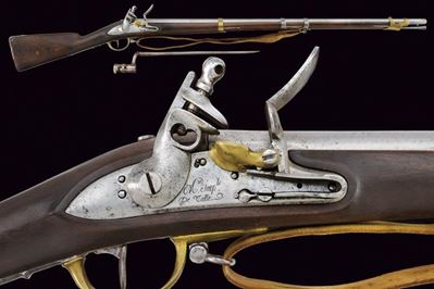 Fucile a Pietra Focaia da Dragoni Mod. An 9 con Baionetta, D'epoca Imperiale
