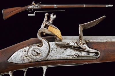 Raro Fucile a Pietra Focaia da Fanteria Mod. 1728 con Baionetta