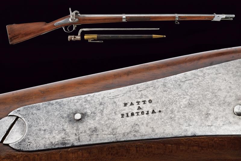 A rare percussion rifle with bayonet Mid 19th Century | Rare and Fine ...