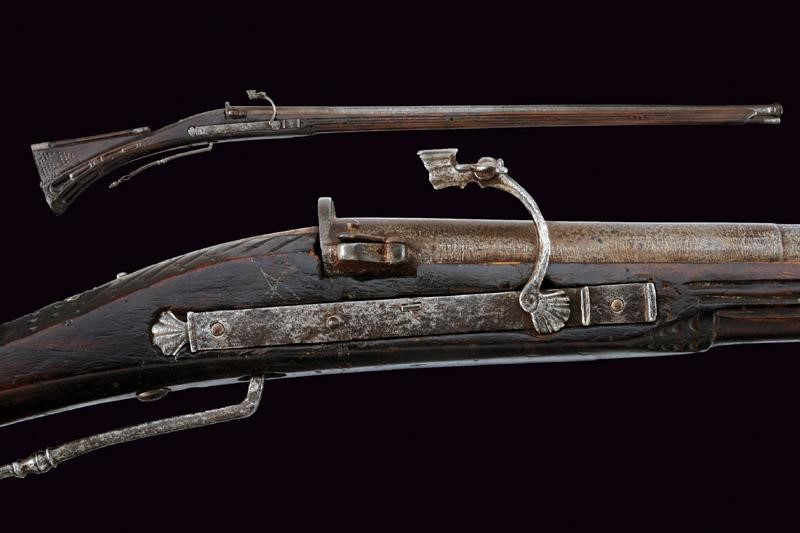 A rare and early matchlock arquebus with Turkish barrel Late 16th ...