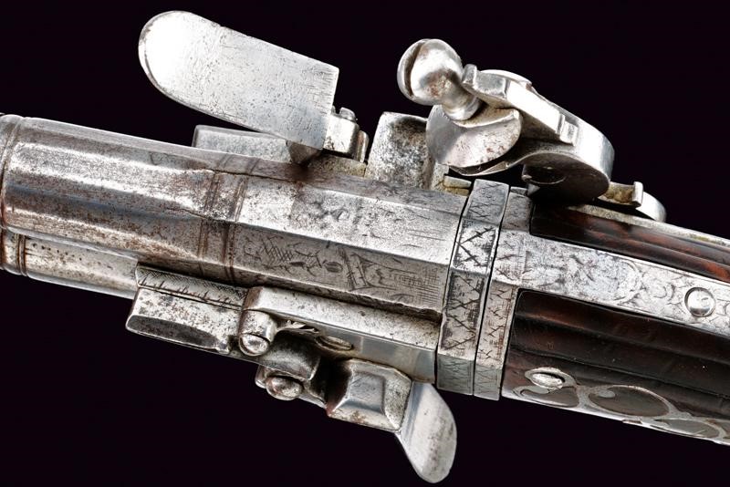 Rara Pistola Wender a Pietra Focaia, da Viaggio