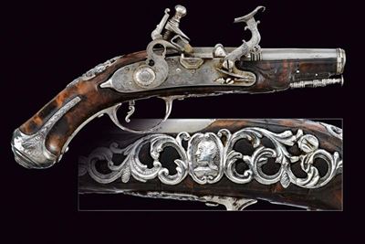 Deliziosa Pistola da Viaggio alla Fiorentina Firmata Domenico Guardiani