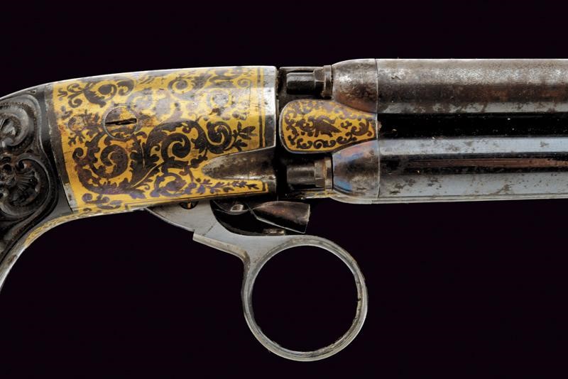 Raro Pepperbox Revolver a Luminello in Cassetta