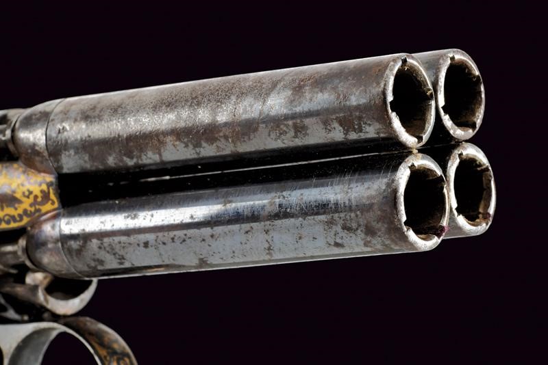 Raro Pepperbox Revolver a Luminello in Cassetta