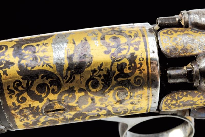 Raro Pepperbox Revolver a Luminello in Cassetta