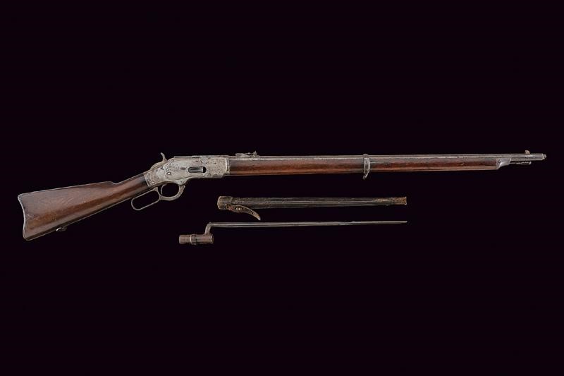 Prototype Winchester Spanish Model 1873 Lever Action Musket con Baionetta