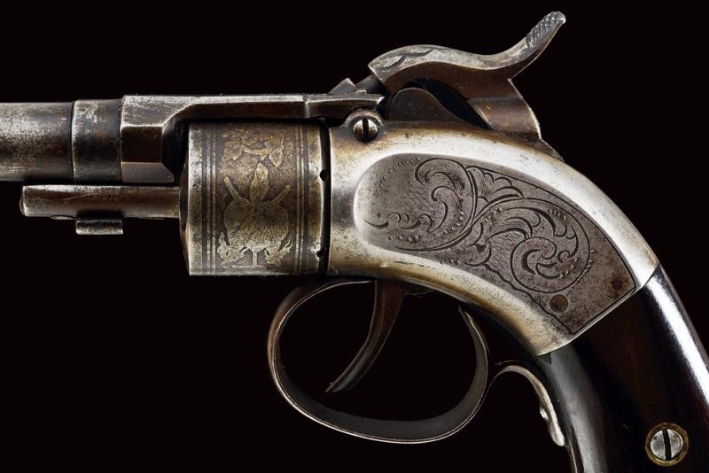 Rarissimo Mass. Arms Co. Maynard Primed Pocket Revolver in Cassetta