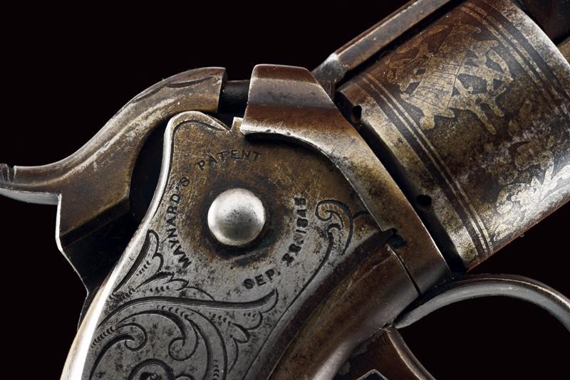 Rarissimo Mass. Arms Co. Maynard Primed Pocket Revolver in Cassetta
