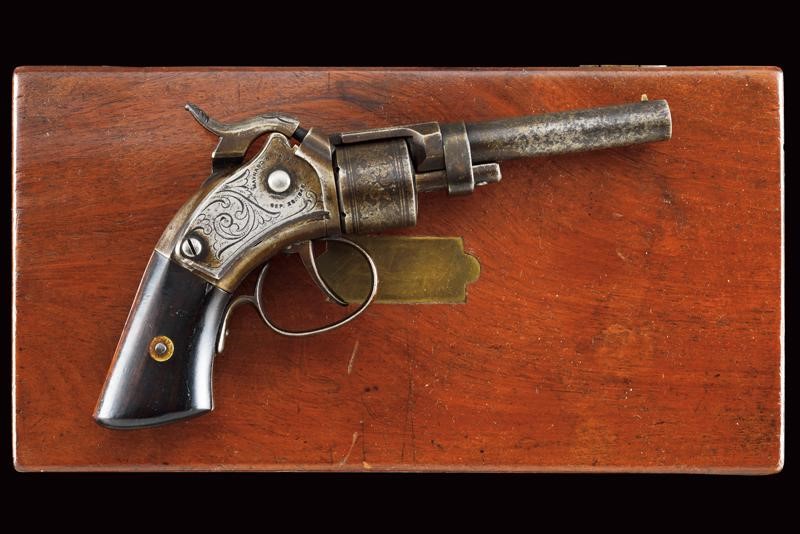 Rarissimo Mass. Arms Co. Maynard Primed Pocket Revolver in Cassetta