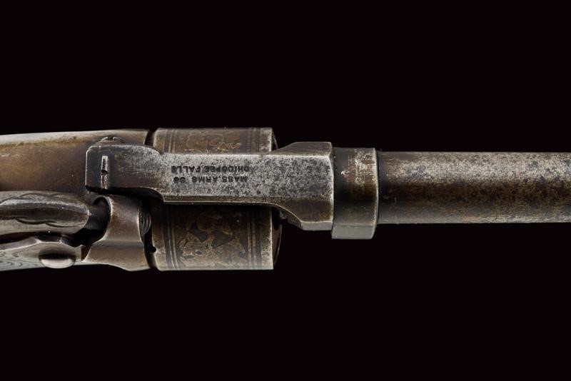 Rarissimo Mass. Arms Co. Maynard Primed Pocket Revolver in Cassetta