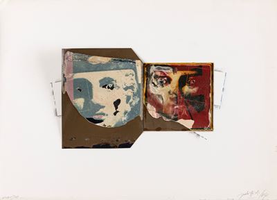 Etruschi - Due polaroid dipinte applicate a cartoncino