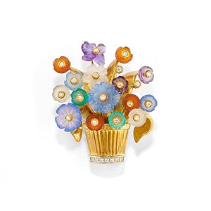 Spilla con pietre dure