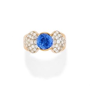 Anello con pietra blu