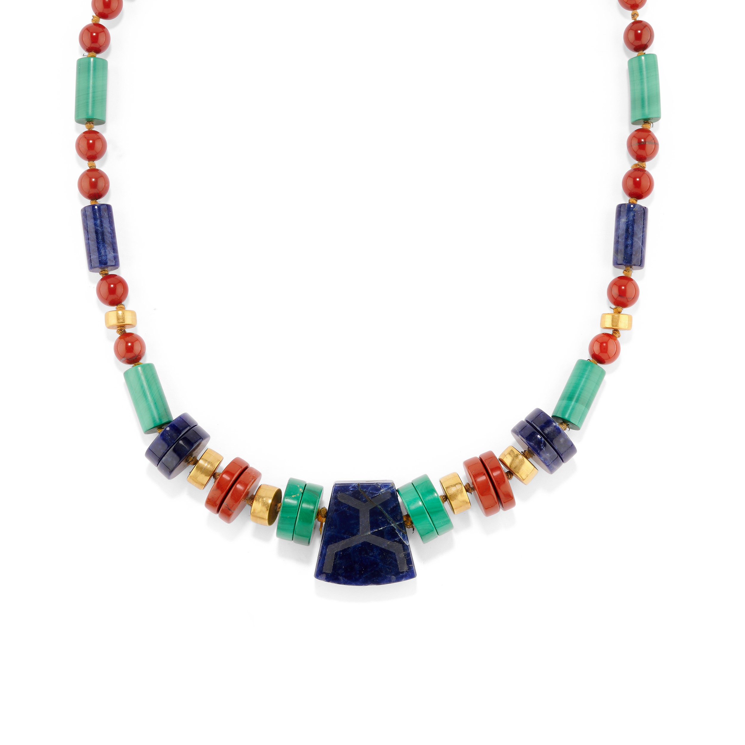 Demi parure in oro giallo 18k con pietre dure e diamanti