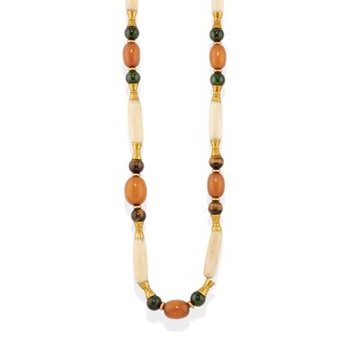 Collana in oro giallo 18k con pietre dure
