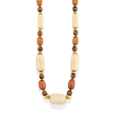 Collana in oro giallo 18k con pietre dure