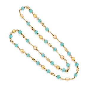 Collana con pietre azzurre