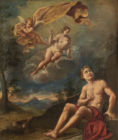 Scena mitologica, olio su tela