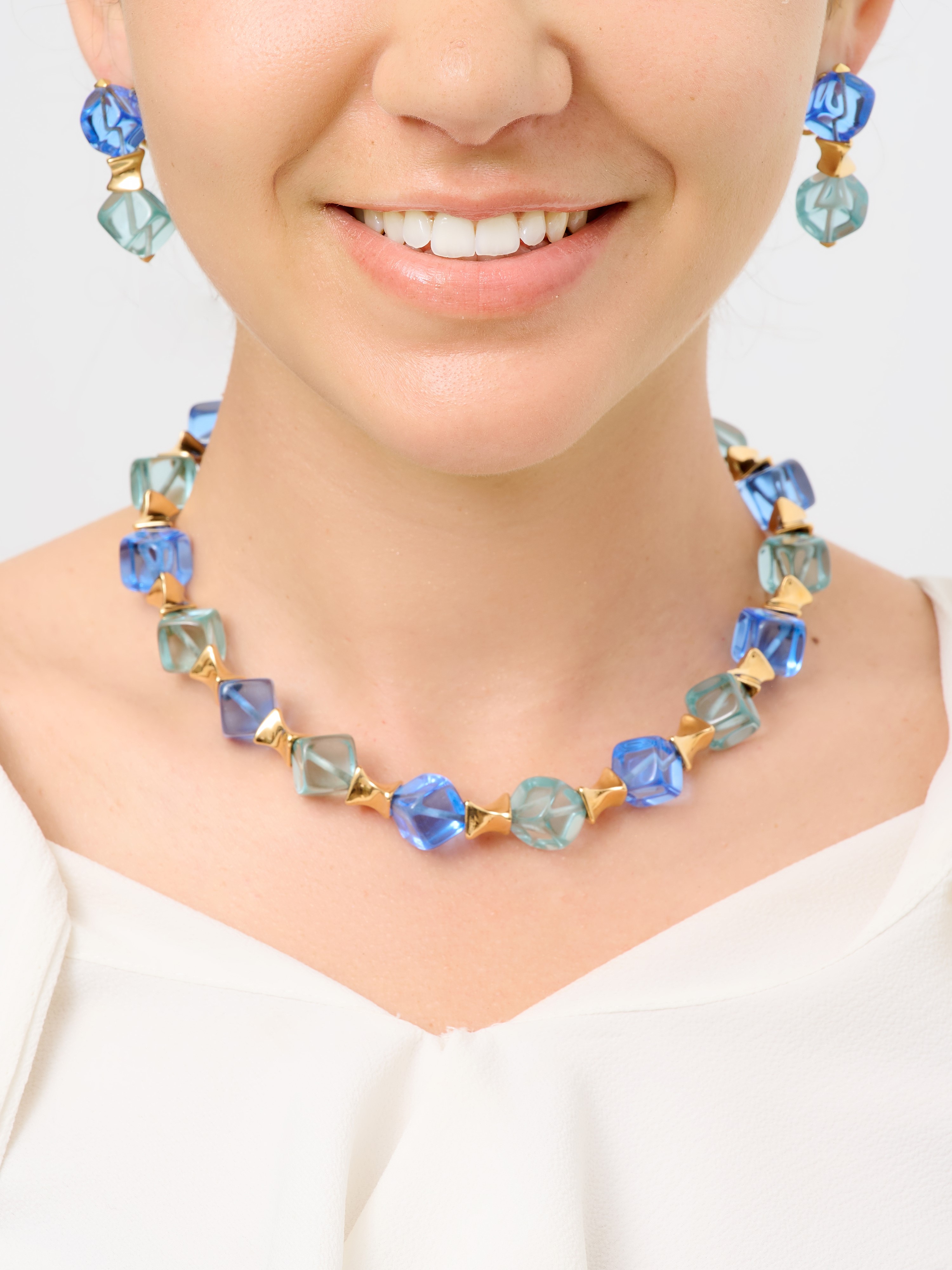 Marina B - Demi-parure Square Beads