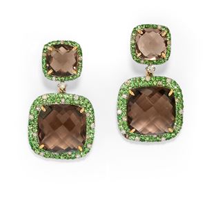 Orecchini con quarzi fumè