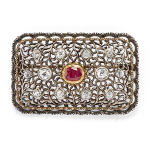 Ruby brooch