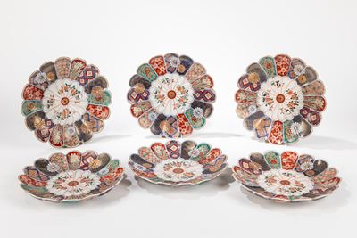 Sei Piatti Lobati in Porcellana Imari