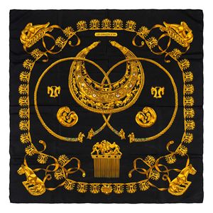 Les Cavaliers d'Or silk twill scarf