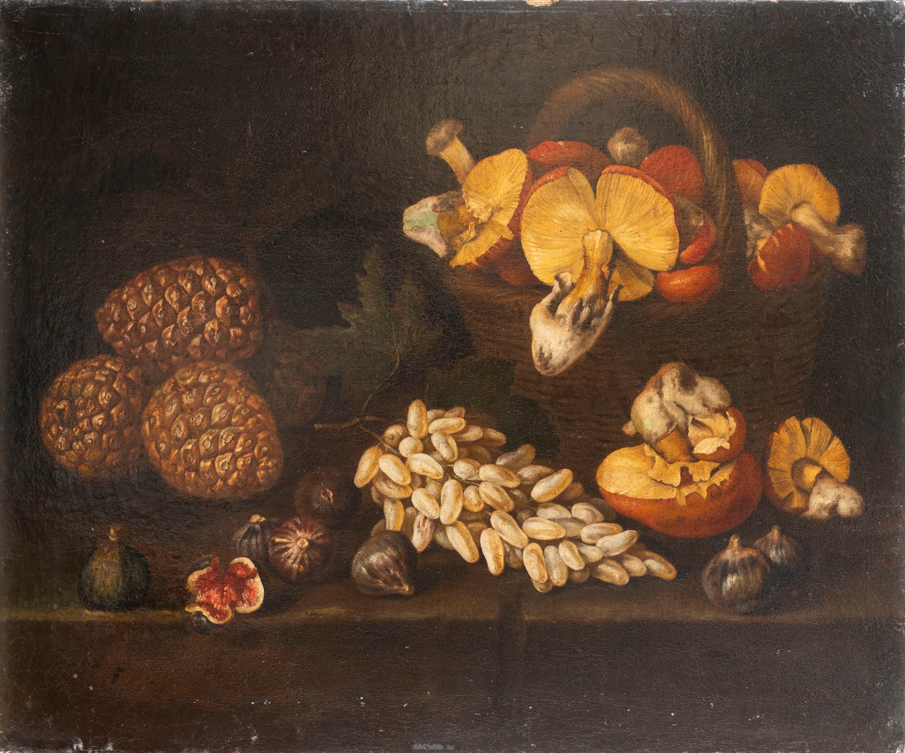 Scuola Dell'italia Centrale, Secolo XVII - Mele, Uva e Anguria su un Piano; Funghi, Uva e Fichi