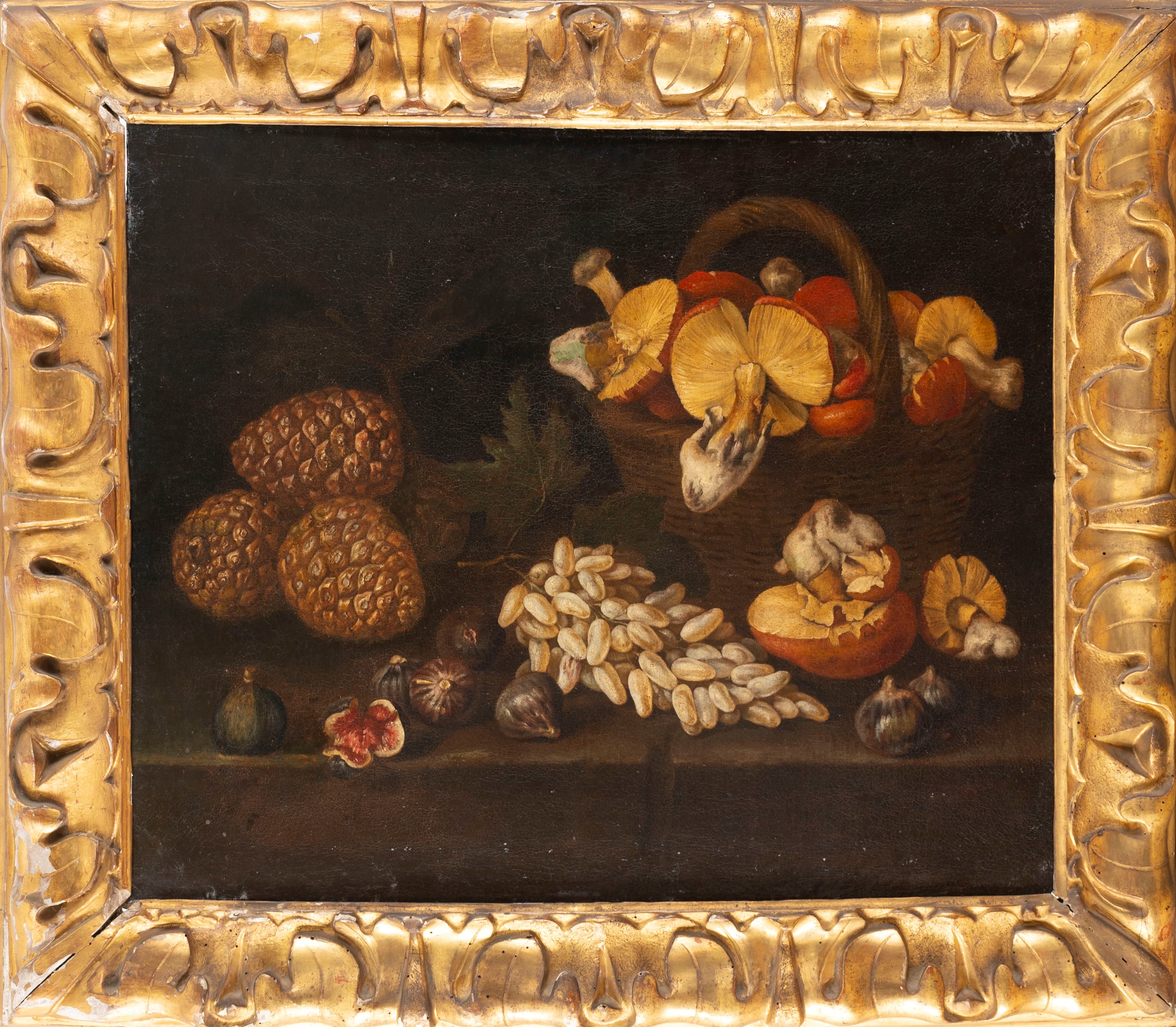 Scuola Dell'italia Centrale, Secolo XVII - Mele, Uva e Anguria su un Piano; Funghi, Uva e Fichi