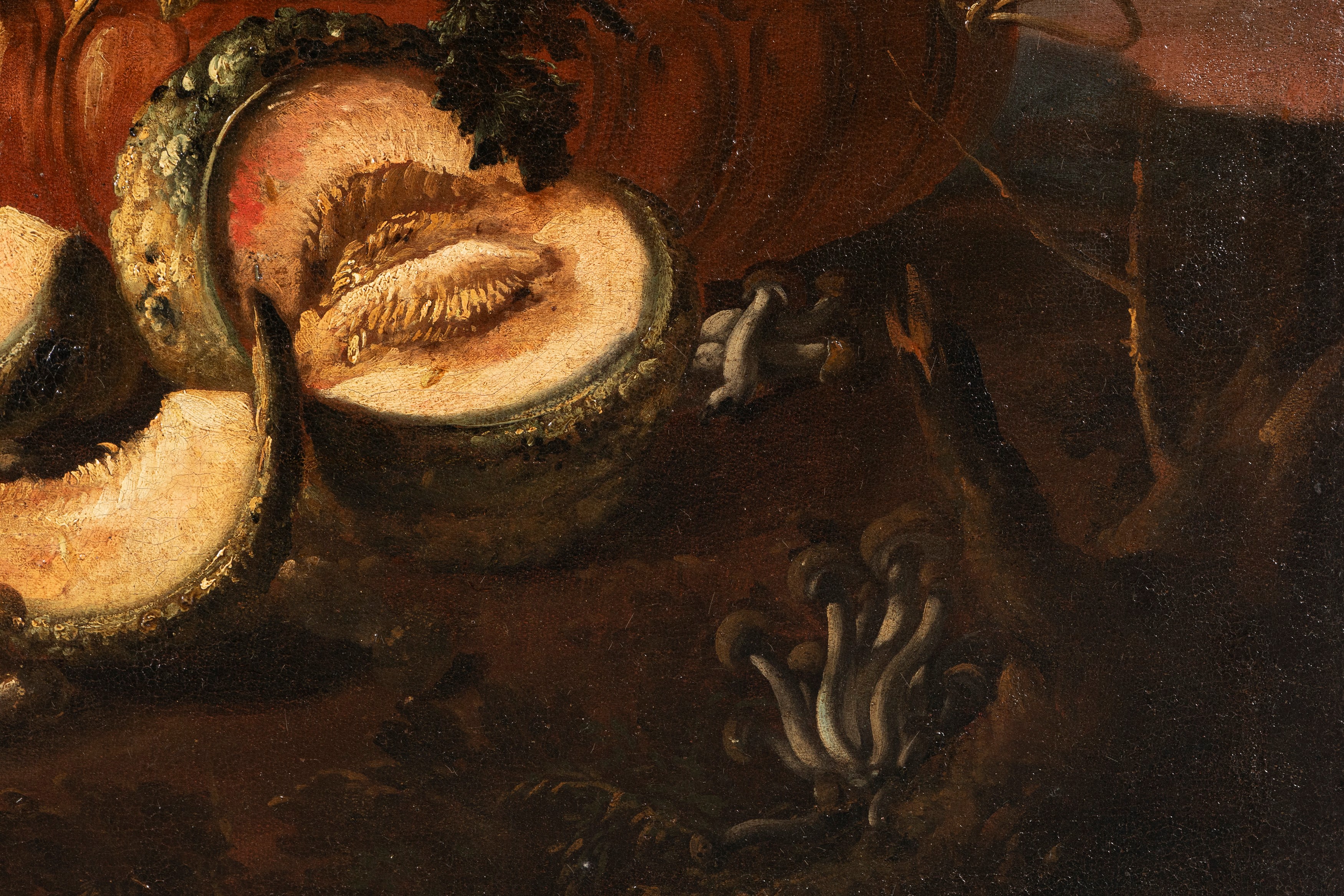 Felice Boselli - Frattaglie, verdure e frutti con civetta, olio su tela