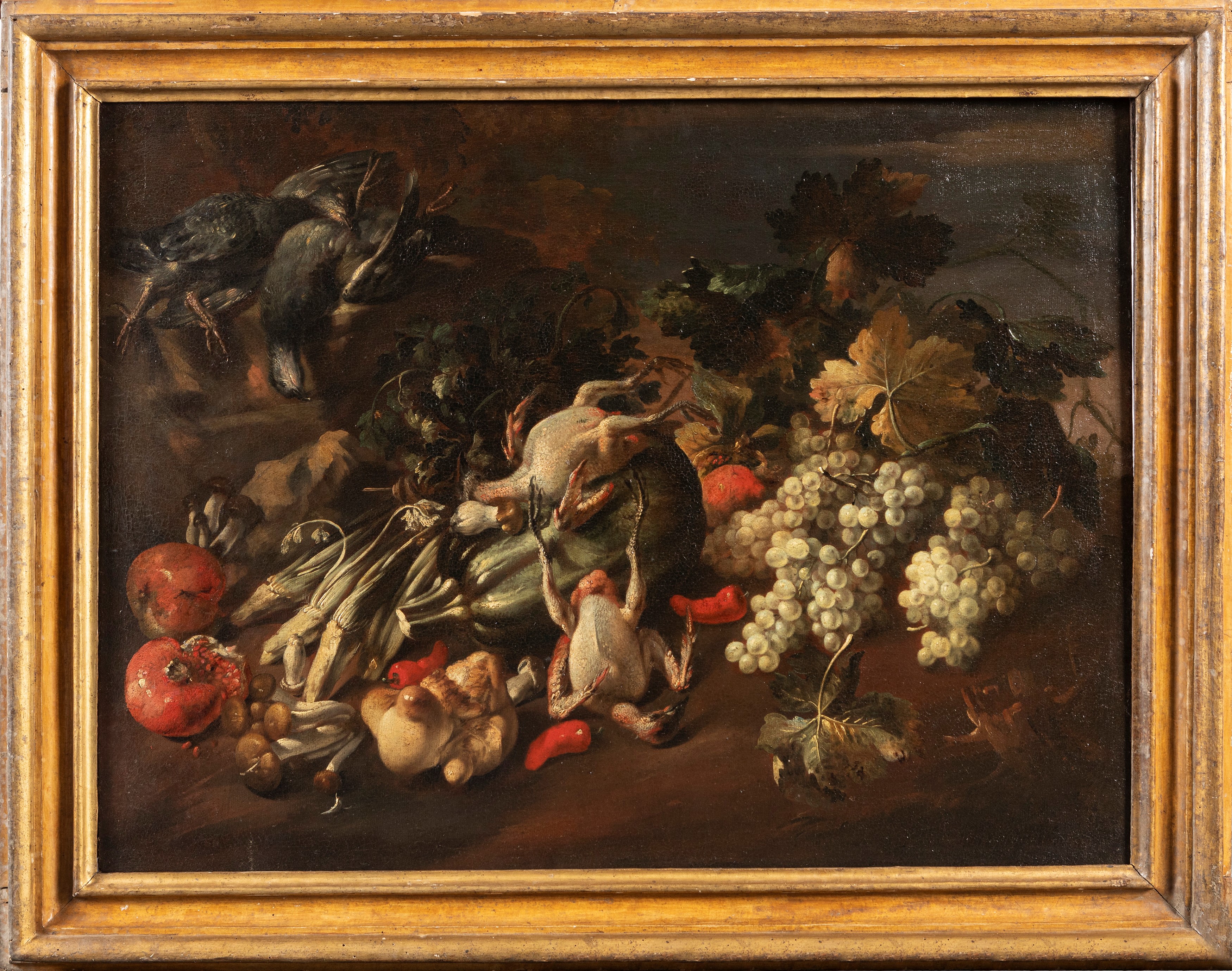 Felice Boselli - Cacciagione, frutti e verdura, olio su tela