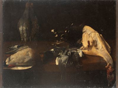 Esteban March, Selvaggina su un tavolo, olio su tela